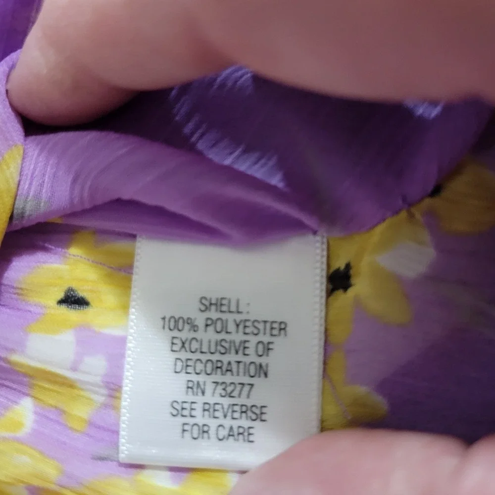 Apt 9 Sheer Kimono Top Womens Medium Purple Ombre Floral Relaxed Feminine
